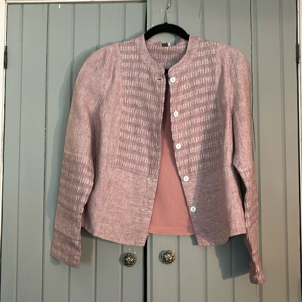 Poetry Linen Jacket Peachy Pink size 8